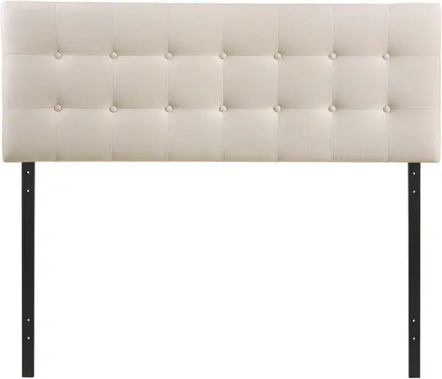 Alt view image 3 of 4 - Emily King Upholstered Fabric Headboard - Ivory