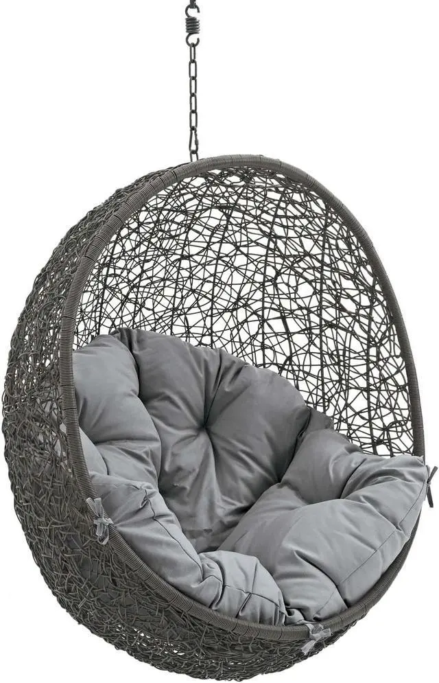 Alt view image 2 of 10 - Hide Outdoor Patio Swing Chair Without Stand - Gray Gray