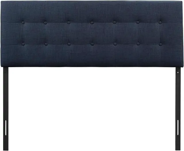 Alt view image 3 of 4 - Emily Queen Upholstered Fabric Headboard - Navy