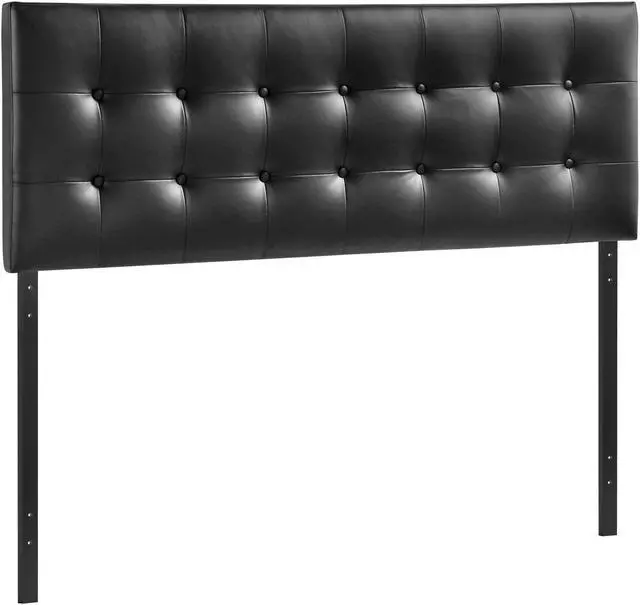 Alt view image 2 of 4 - Emily King Upholstered Vinyl Headboard - Black