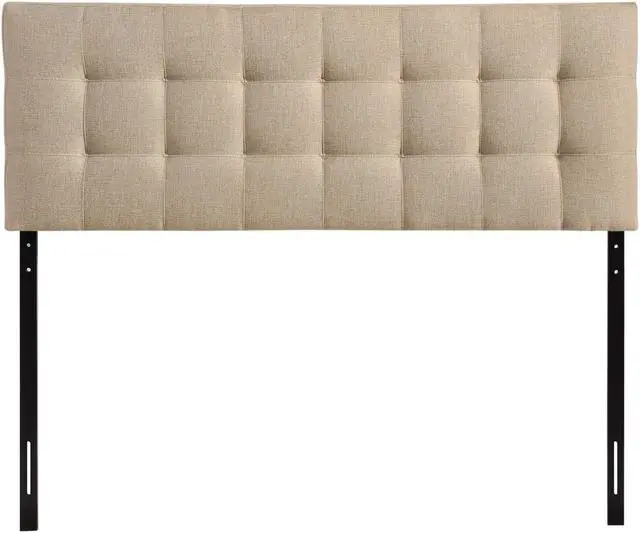 Main image of Lily King Upholstered Fabric Headboard - Beige