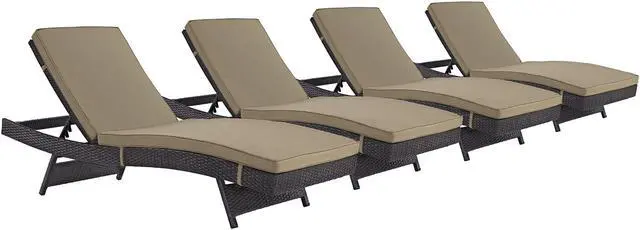 Main image of Convene Chaise Outdoor Patio Set of 4 - Espresso Mocha