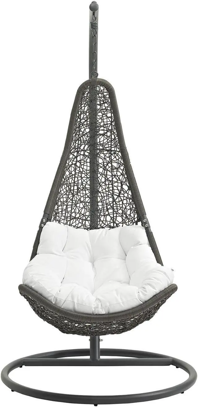 Alt view image 2 of 11 - Abate Outdoor Patio Swing Chair With Stand - Gray White