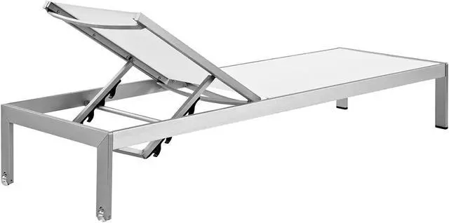 Alt view image 4 of 6 - Shore 3 Piece Outdoor Patio Aluminum Set - Silver White