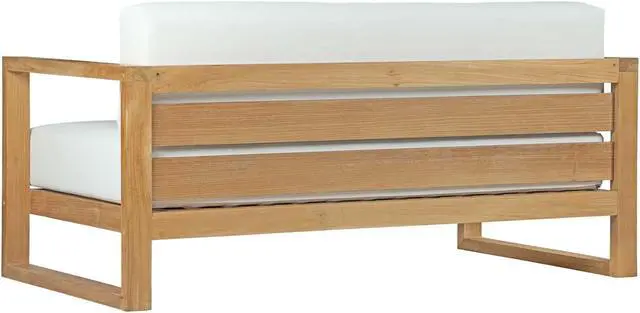 Alt view image 2 of 4 - Upland Outdoor Patio Teak Sofa - Natural White