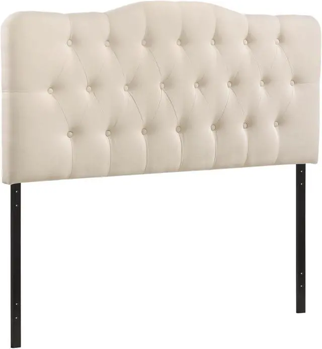 Alt view image 3 of 4 - Annabel Queen Upholstered Fabric Headboard - Ivory