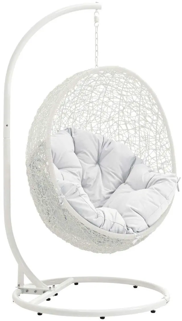 Main image of Hide Outdoor Patio Swing Chair With Stand - White