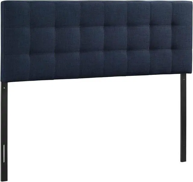 Alt view image 2 of 4 - Lily King Upholstered Fabric Headboard - Navy