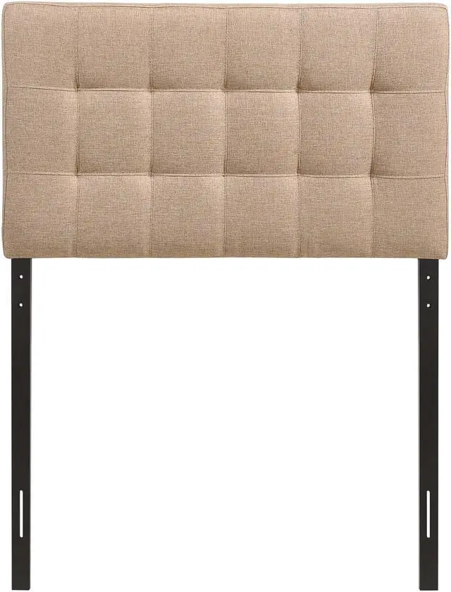 Alt view image 4 of 5 - Lily Twin Upholstered Fabric Headboard - Beige