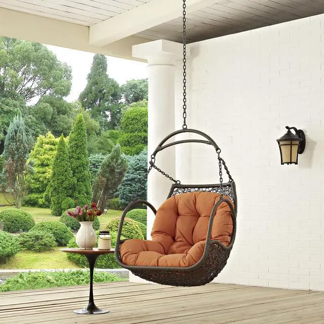 Alt view image 3 of 10 - Arbor Outdoor Patio Swing Chair Without Stand - Orange