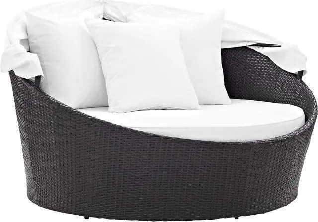 Alt view image 2 of 4 - Convene Canopy Outdoor Patio Daybed - Espresso White