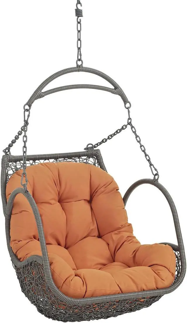 Alt view image 2 of 10 - Arbor Outdoor Patio Swing Chair Without Stand - Orange