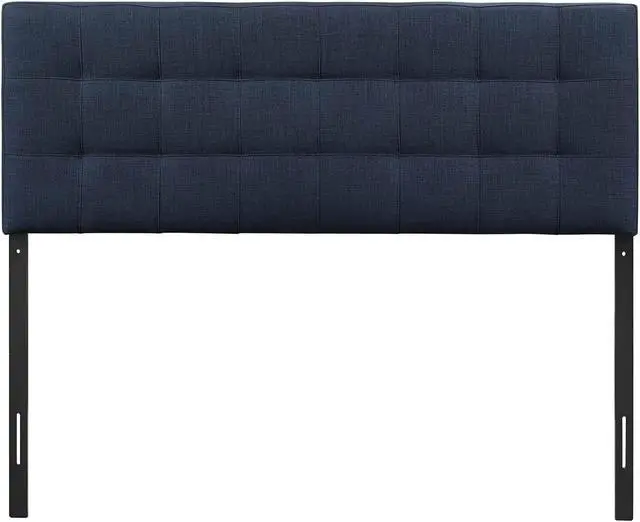Alt view image 3 of 4 - Lily King Upholstered Fabric Headboard - Navy