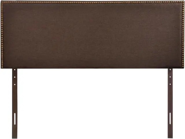 Alt view image 2 of 4 - Region Queen Nailhead Upholstered Headboard - Dark Brown