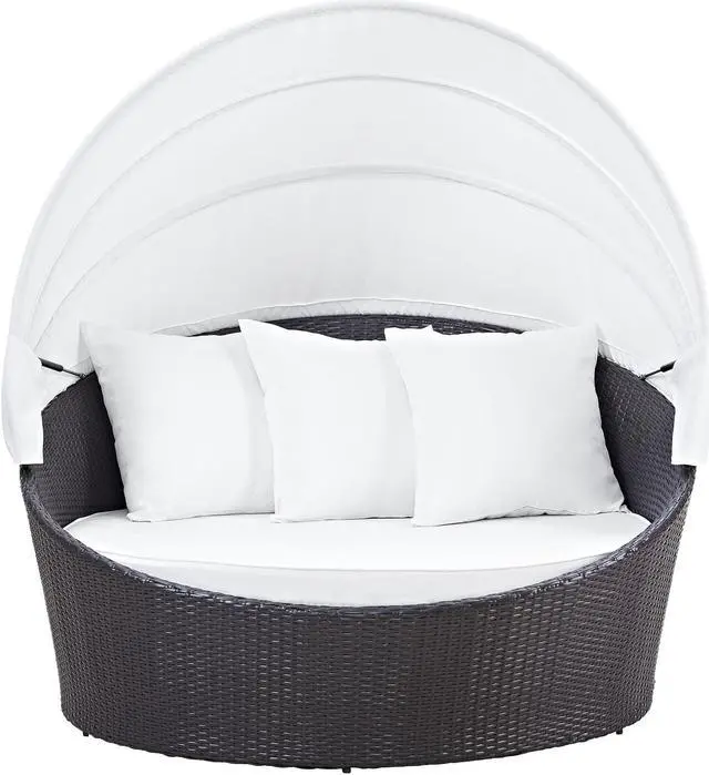 Alt view image 3 of 4 - Convene Canopy Outdoor Patio Daybed - Espresso White