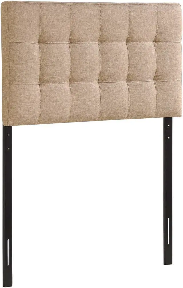 Alt view image 3 of 5 - Lily Twin Upholstered Fabric Headboard - Beige