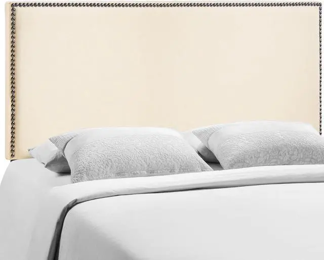 Main image of Region Queen Nailhead Upholstered Headboard - Ivory