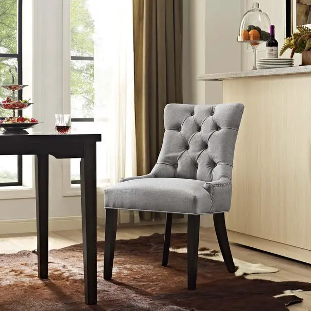 Alt view image 4 of 4 - Regent Fabric Dining Chair - Light Gray