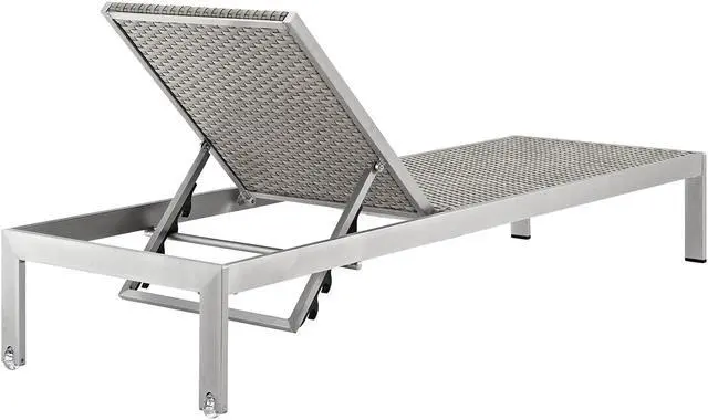 Alt view image 4 of 6 - Shore 3 Piece Outdoor Patio Aluminum Set - Silver Gray