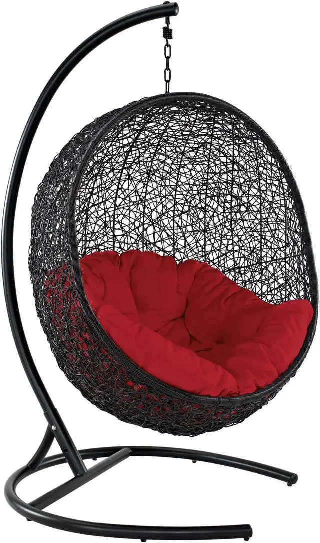 Main image of Encase Swing Outdoor Patio Lounge Chair - Red