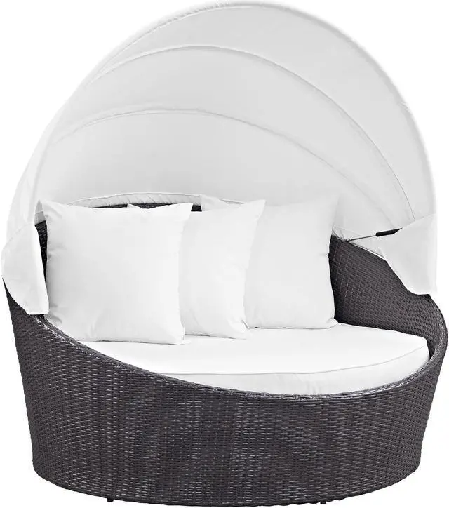 Main image of Convene Canopy Outdoor Patio Daybed - Espresso White