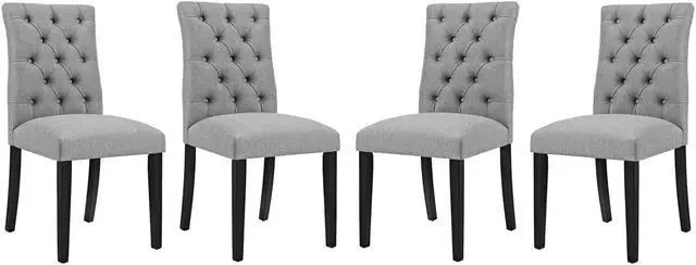 Main image of Duchess Dining Chair Fabric Set of 4 - Light Gray