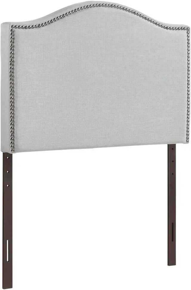 Alt view image 3 of 4 - Curl Twin Nailhead Upholstered Headboard - Sky Gray