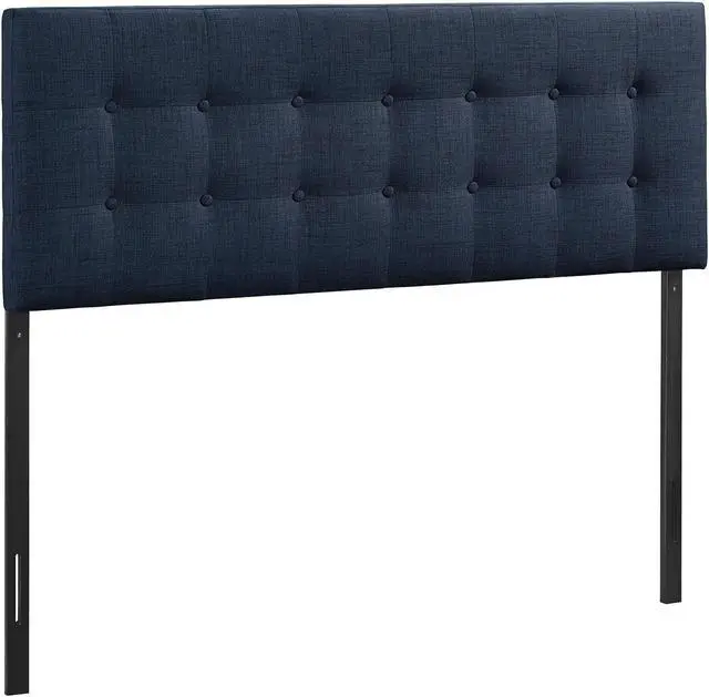 Alt view image 2 of 4 - Emily Queen Upholstered Fabric Headboard - Navy