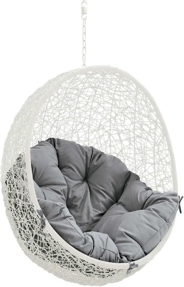 Alt view image 2 of 10 - Hide Outdoor Patio Swing Chair Without Stand - White Gray