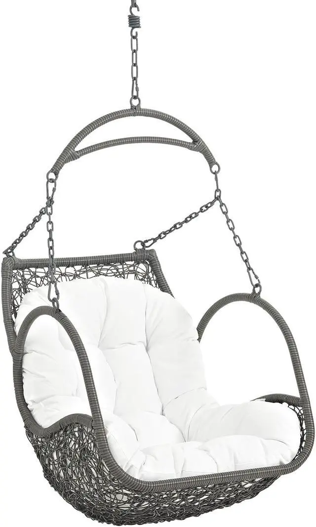 Alt view image 2 of 10 - Arbor Outdoor Patio Swing Chair Without Stand - White