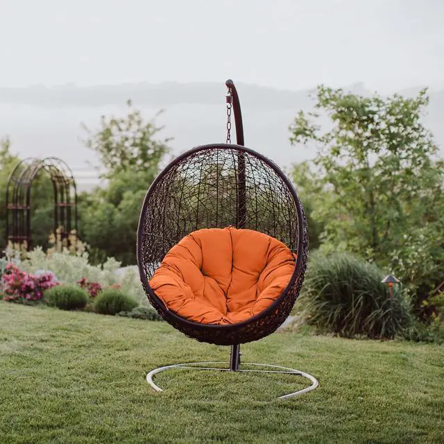 Alt view image 4 of 11 - Encase Swing Outdoor Patio Lounge Chair - Orange