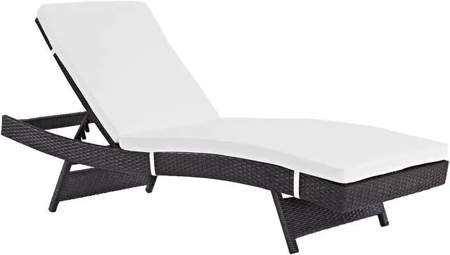 Alt view image 2 of 5 - Convene Chaise Outdoor Patio Set of 6 - Espresso White