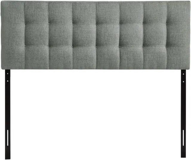 Main image of Lily Queen Upholstered Fabric Headboard - Gray