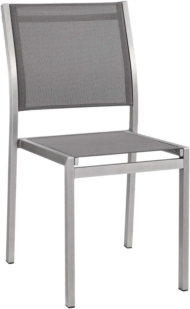 Main image of Shore Outdoor Patio Aluminum Side Chair - Silver Gray