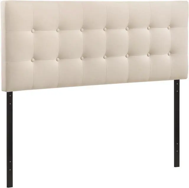 Alt view image 4 of 4 - Emily King Upholstered Fabric Headboard - Ivory