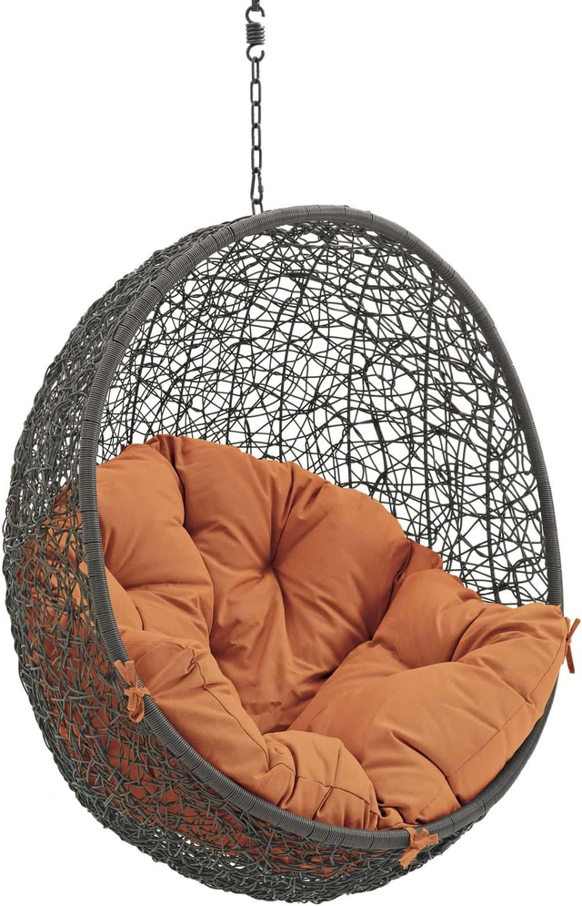 Alt view image 2 of 10 - Hide Outdoor Patio Swing Chair Without Stand - Gray Orange