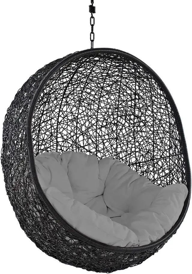 Alt view image 3 of 11 - Encase Swing Outdoor Patio Lounge Chair - Gray