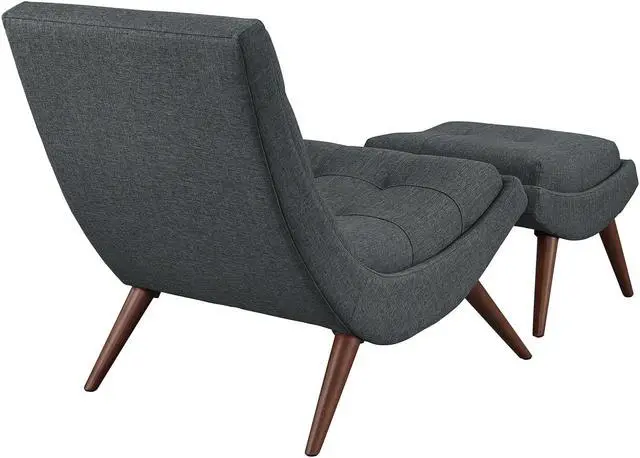 Alt view image 3 of 4 - Ramp Upholstered Fabric Lounge Chair Set - Gray
