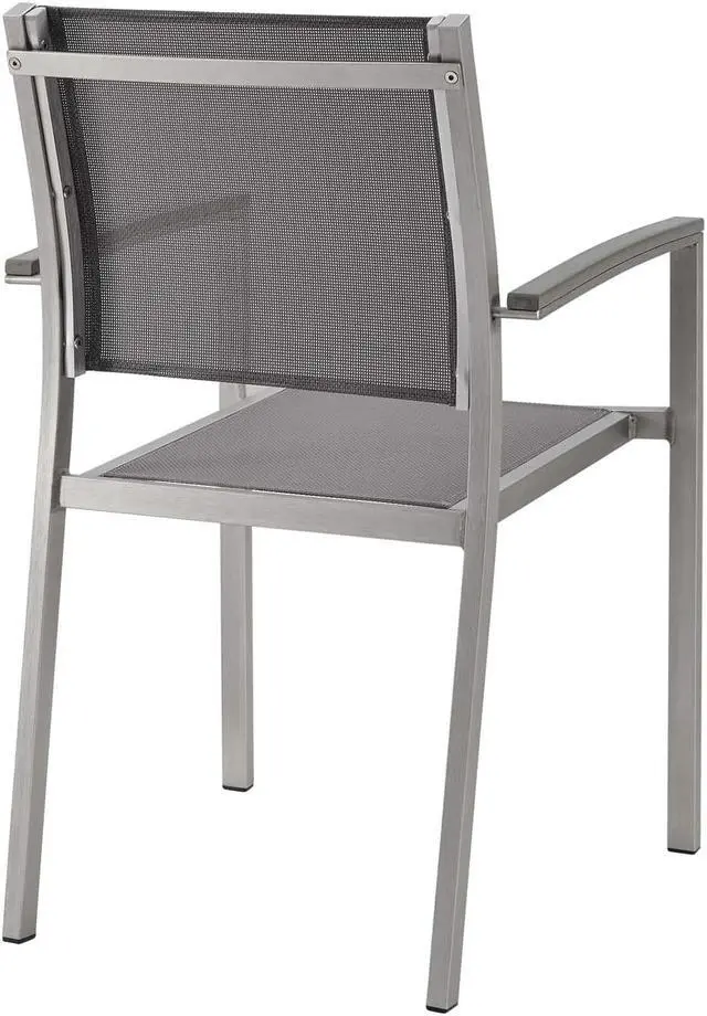 Alt view image 3 of 4 - Shore Outdoor Patio Aluminum Dining Chair - Silver Gray