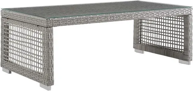 Main image of Aura Rattan Outdoor Patio Coffee Table - Gray
