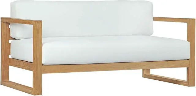 Main image of Upland Outdoor Patio Teak Sofa - Natural White