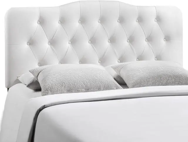 Main image of Annabel Full Upholstered Vinyl Headboard - White