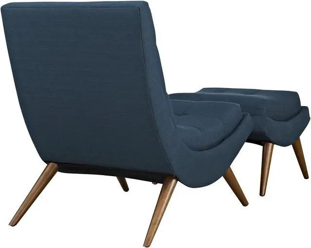 Alt view image 3 of 4 - Ramp Upholstered Fabric Lounge Chair Set - Azure