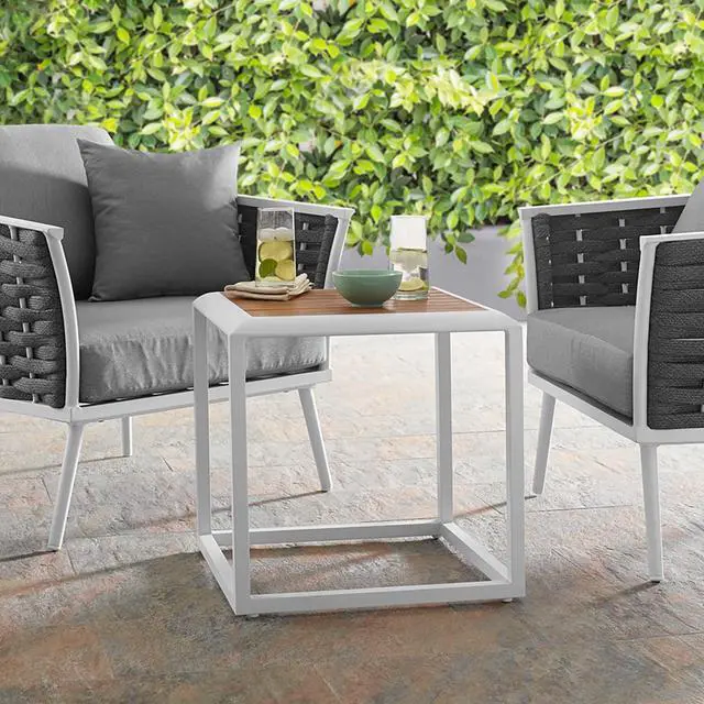 Alt view image 5 of 5 - Stance Outdoor Patio Aluminum Side Table - White Natural