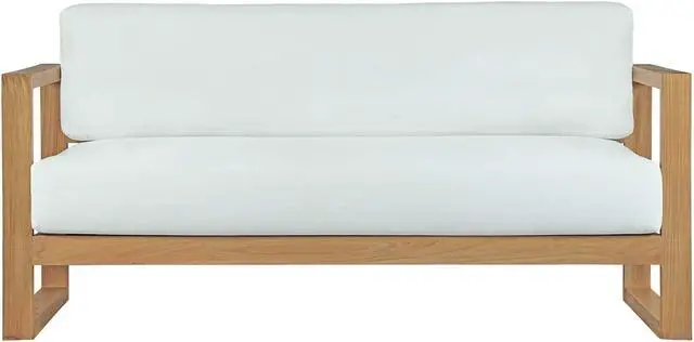 Alt view image 3 of 4 - Upland Outdoor Patio Teak Sofa - Natural White