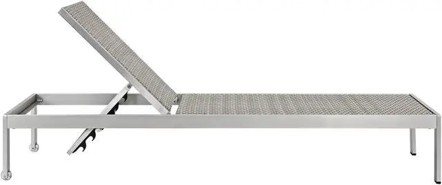 Alt view image 3 of 6 - Shore 3 Piece Outdoor Patio Aluminum Set - Silver Gray