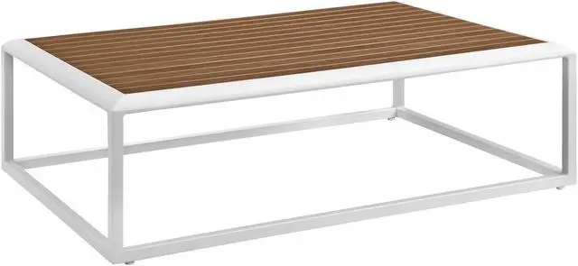 Main image of Stance Outdoor Patio Aluminum Coffee Table - White Natural