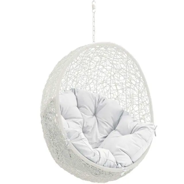 Alt view image 3 of 11 - Hide Outdoor Patio Swing Chair With Stand - White