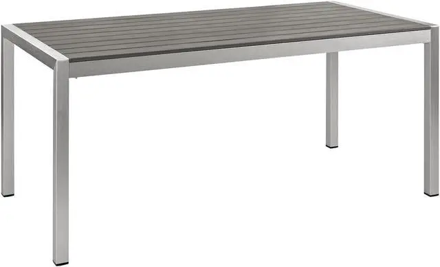 Alt view image 5 of 6 - Shore 5 Piece Outdoor Patio Aluminum Dining Set - Silver Black
