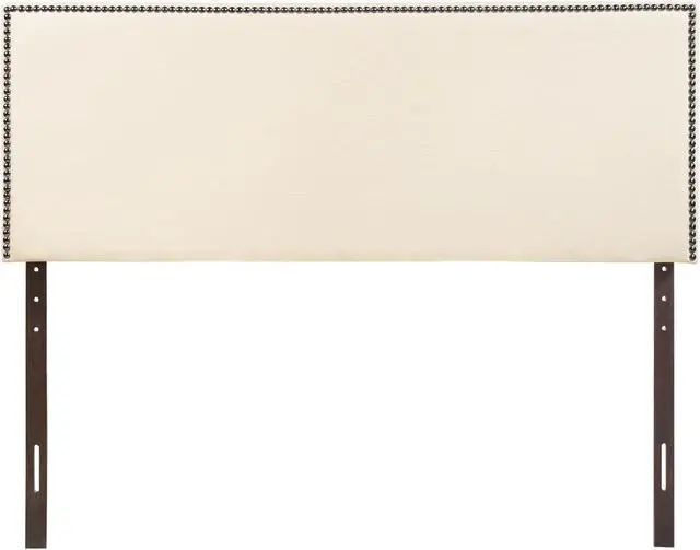 Alt view image 2 of 4 - Region Queen Nailhead Upholstered Headboard - Ivory